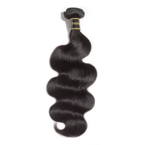 10-40 Inch Body Wavy Virgin Brazilian Hair #1B Natural Black