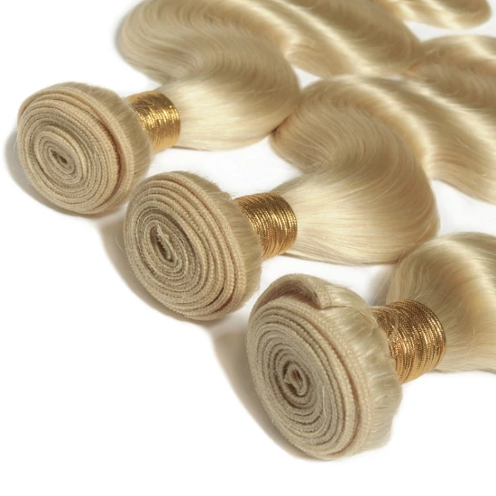 12-30 Inch #613 Lightest Blonde Straight Colored Remy Hair - Image 3